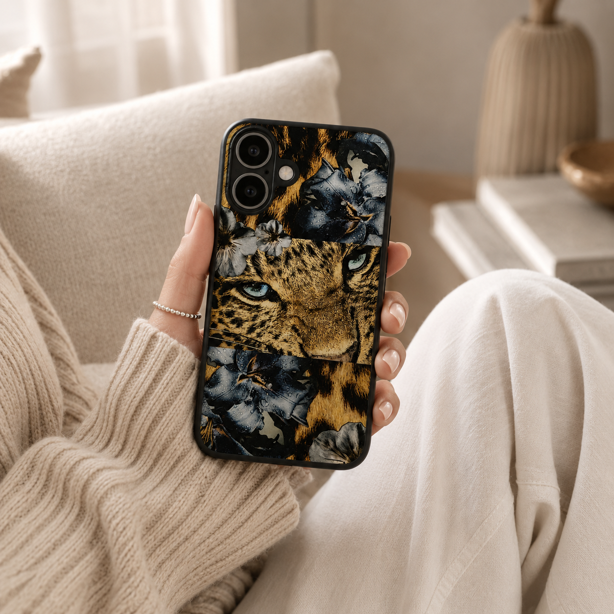 Leopard & Floral Print Phone Case