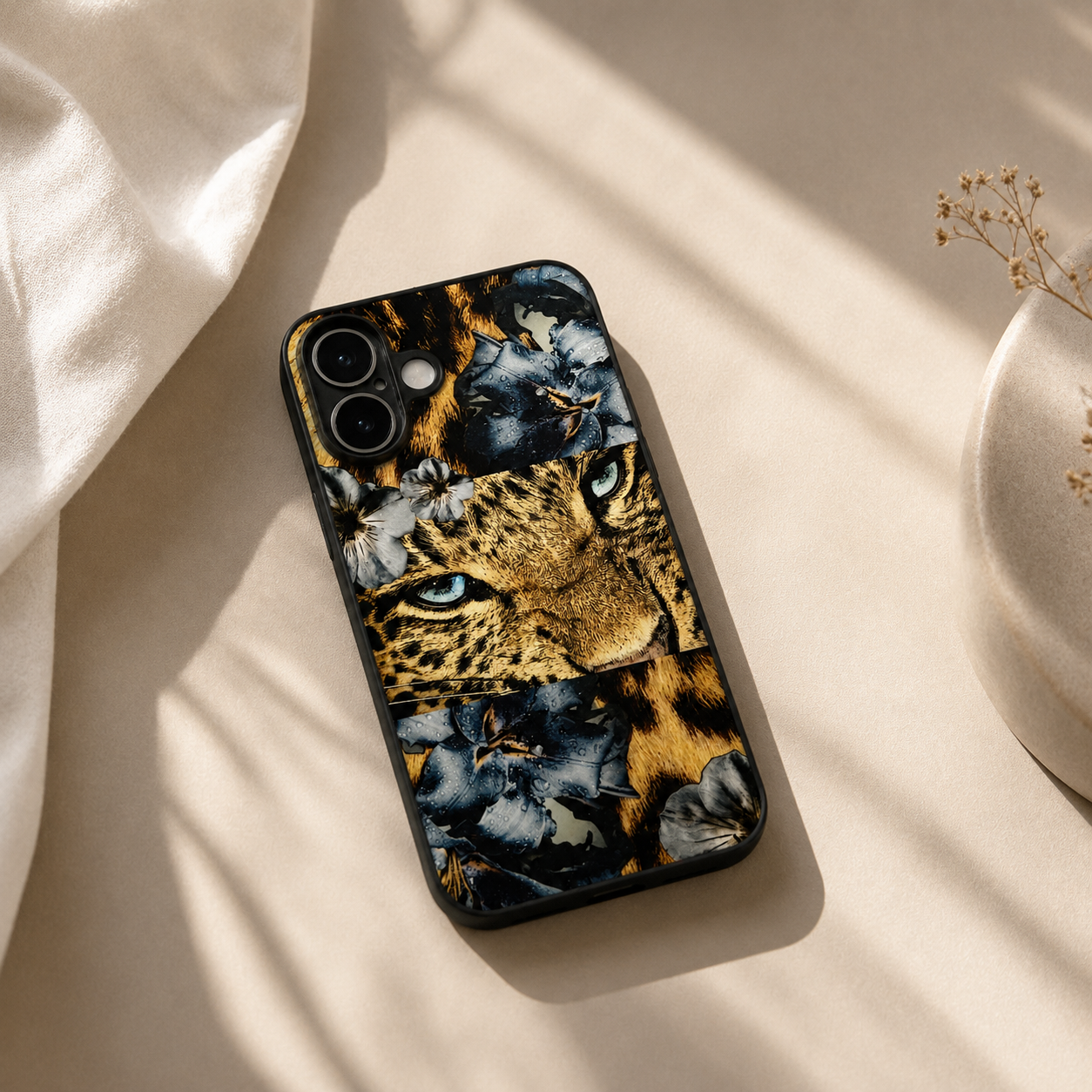 Leopard & Floral Print Phone Case