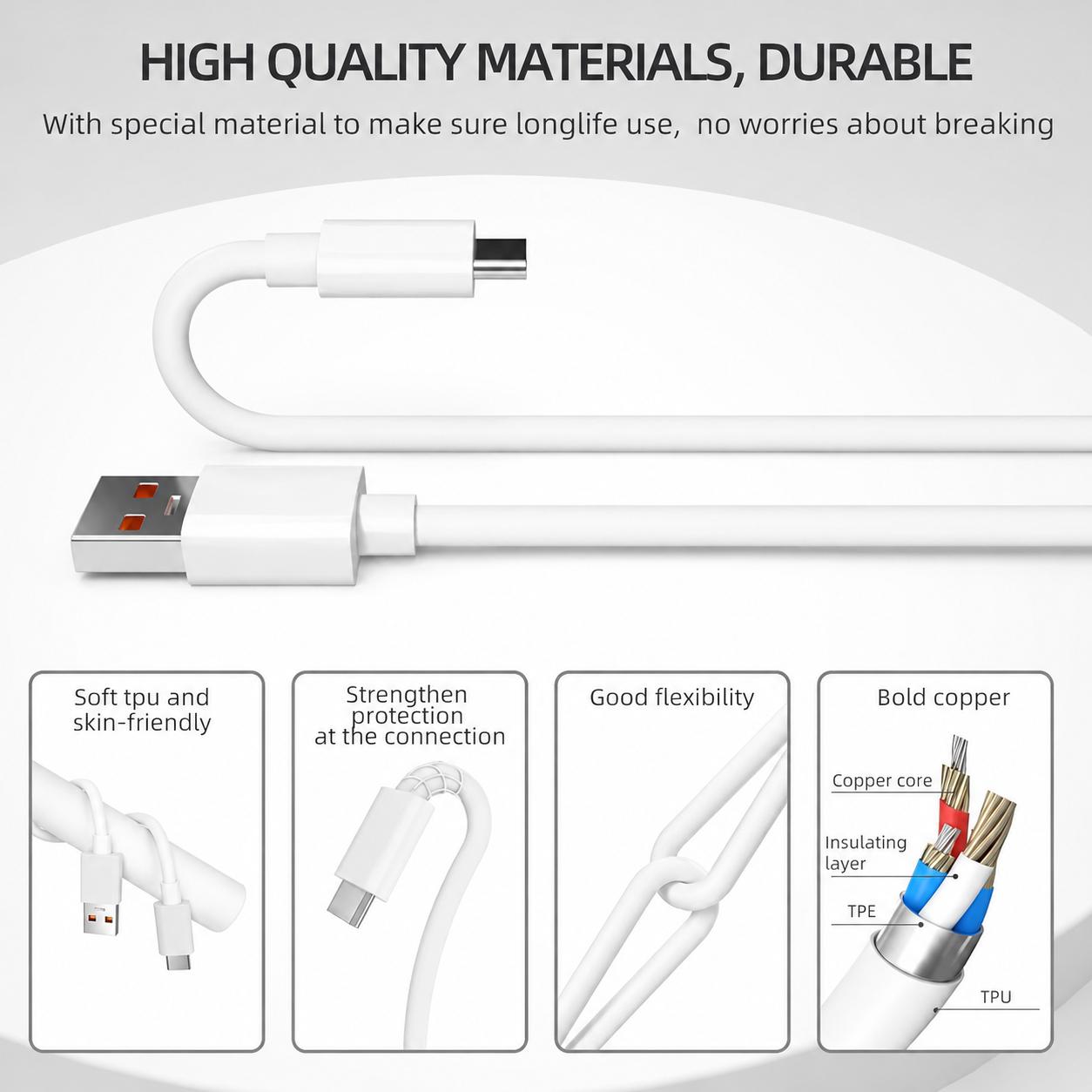 Turbo Charge USB-A to Type-C Cable – 120W Fast Charging