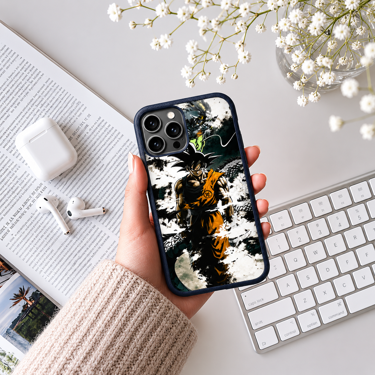 Anime Warrior Glitch Effect Phone Case