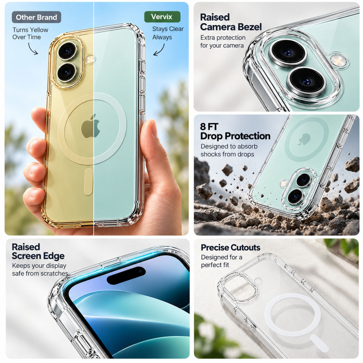 Mobile Accessories Combo Pack – Anti Yellow Case, Titanium Magnetic Wireless Power Bank & Type-C to Type-C 120W Fast Charging Cable
