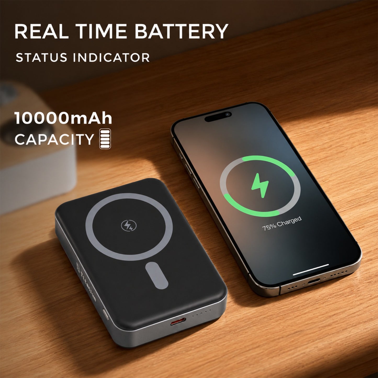 Titanium Magnetic Wireless Power Bank
