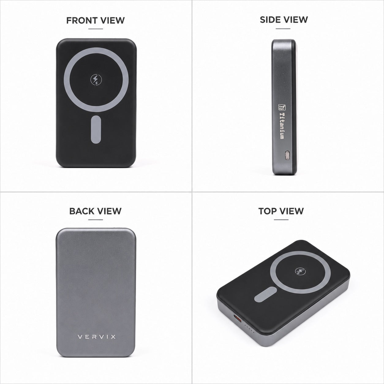 Titanium Magnetic Wireless Power Bank